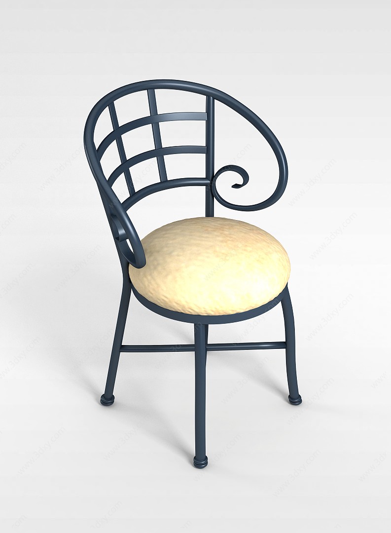 铁艺餐椅3D模型