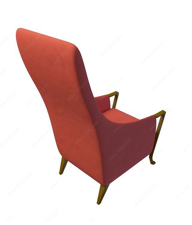 红色沙发椅3D模型