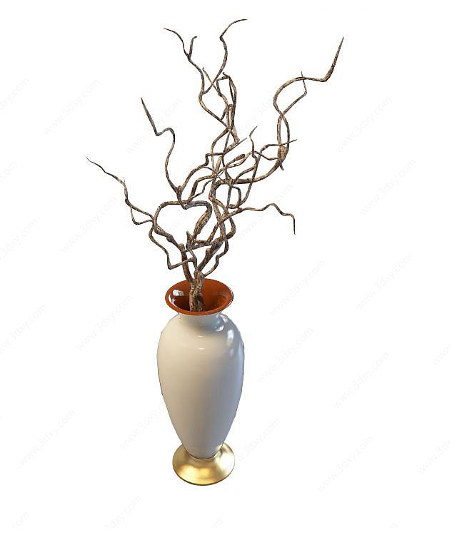 干枝花瓶3D模型