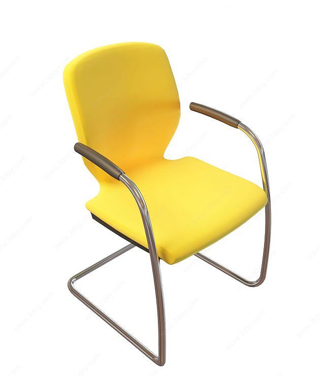 黄色休闲椅3D模型