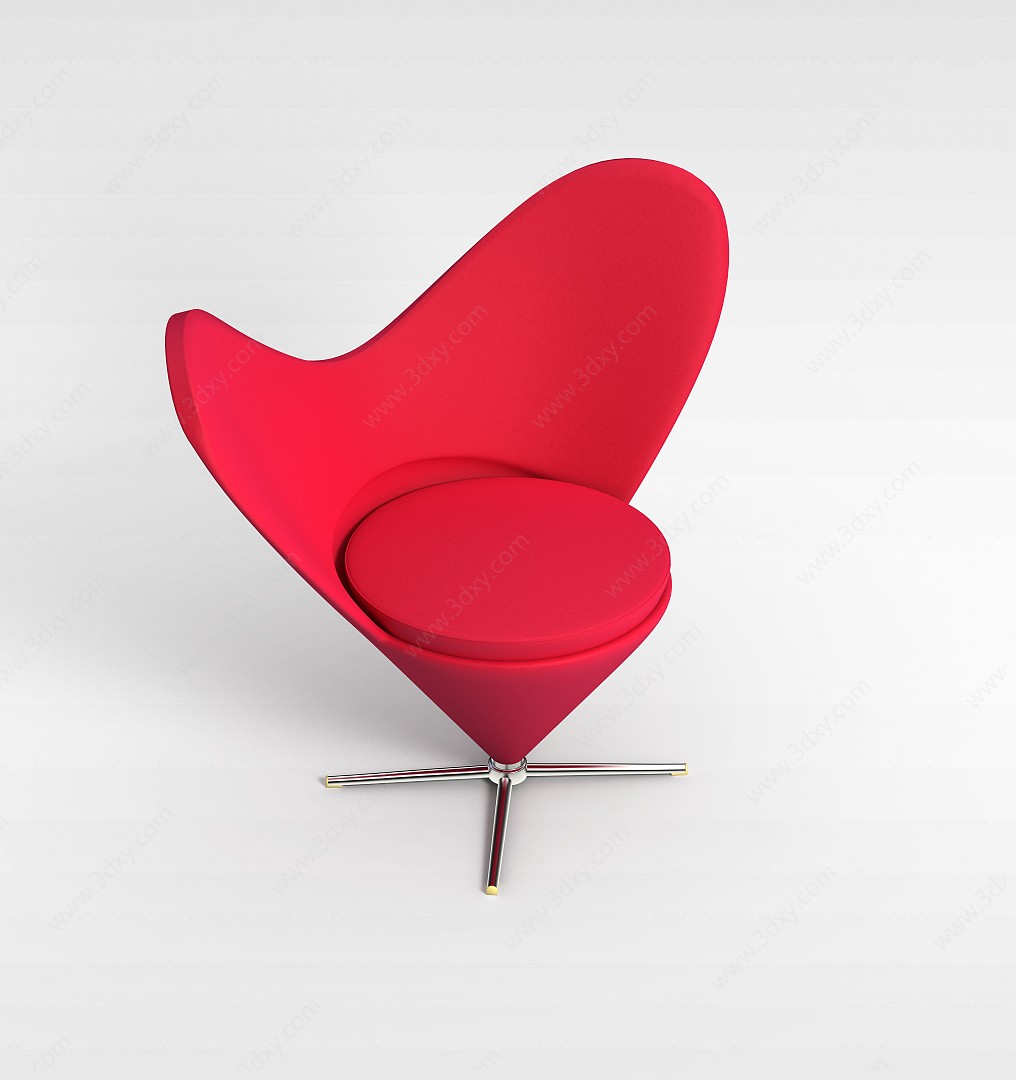 心形靠背沙发椅3D模型