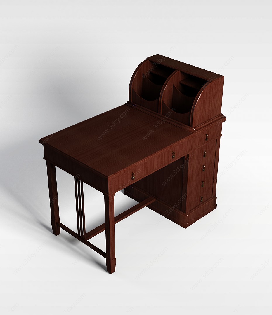 书房办公桌3D模型