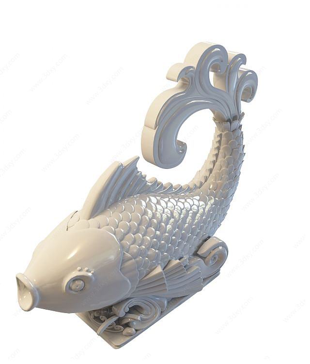 鱼雕塑装饰3D模型