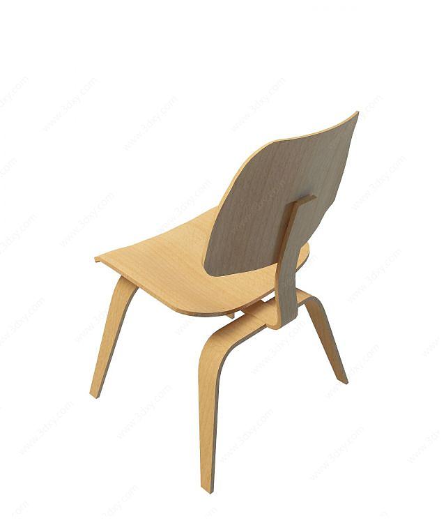 简约实木椅3D模型