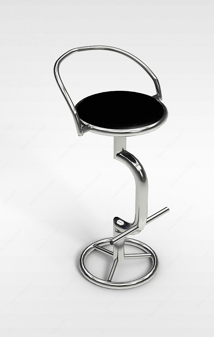 创意不锈钢吧椅3D模型