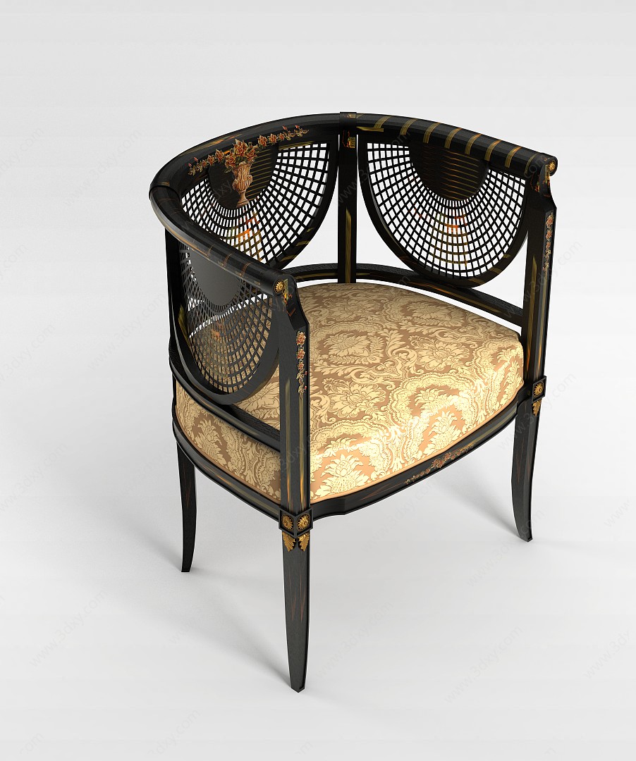 古典艺术沙发椅3D模型