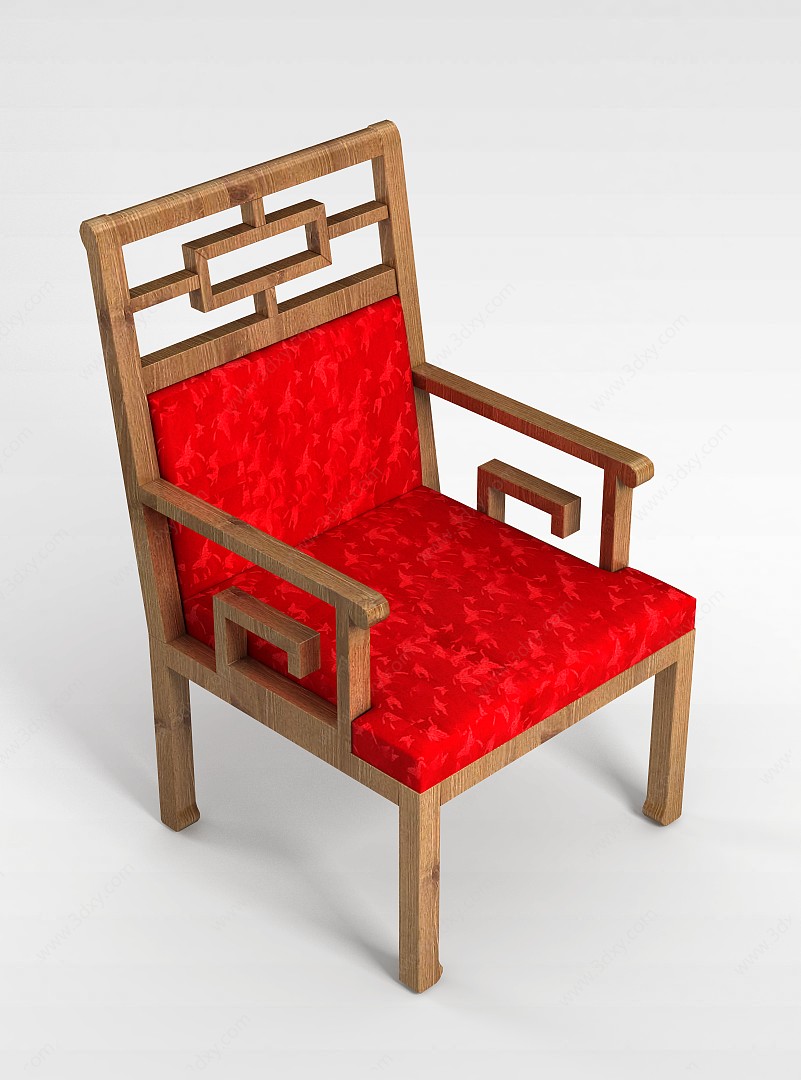 中式老人椅3D模型