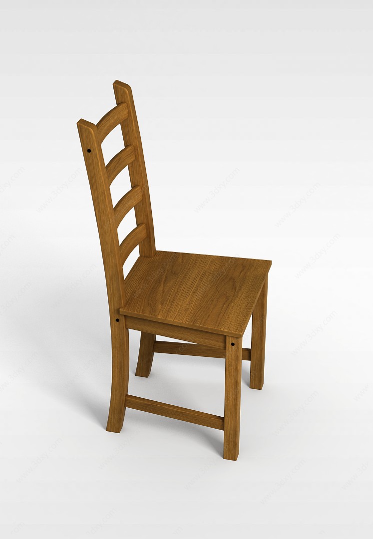 中式实木小餐椅3D模型