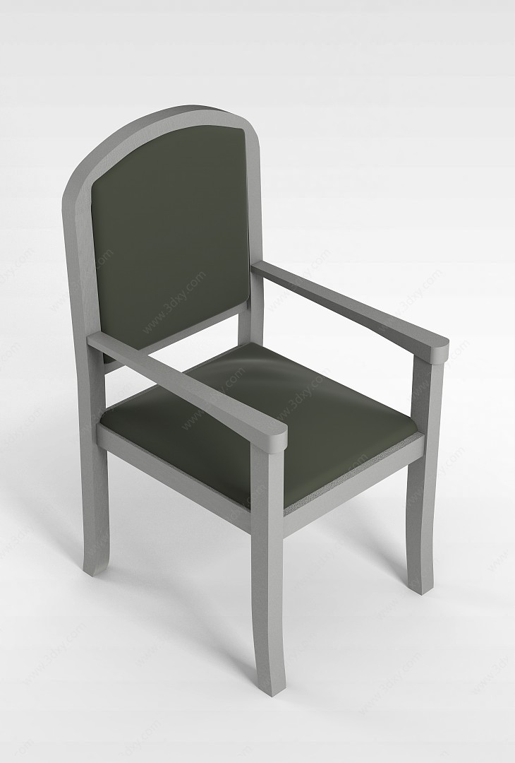 实木扶手餐椅3D模型
