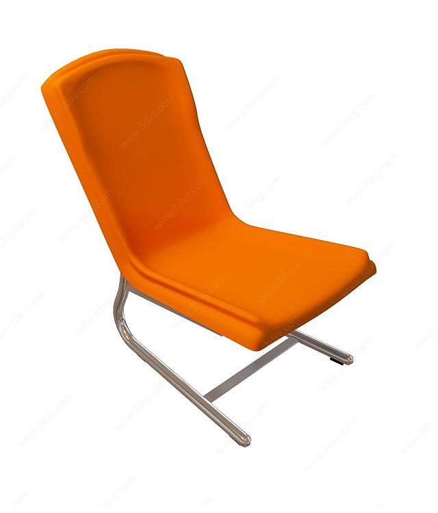 橙色休闲椅3D模型