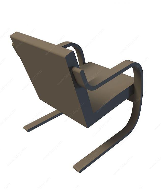 创意弓形办公椅3D模型