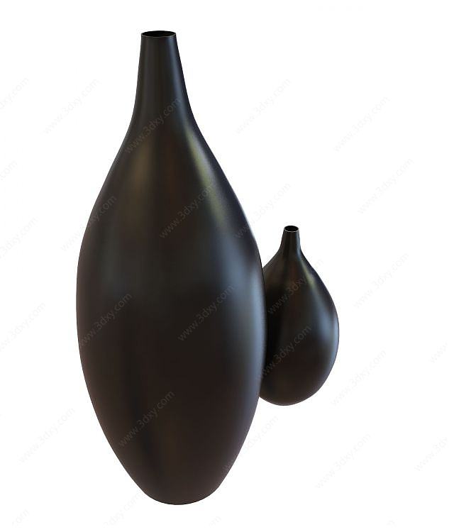 黑色花瓶3D模型