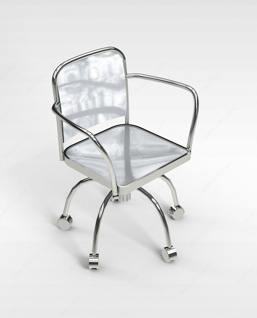 不锈钢办公椅3D模型