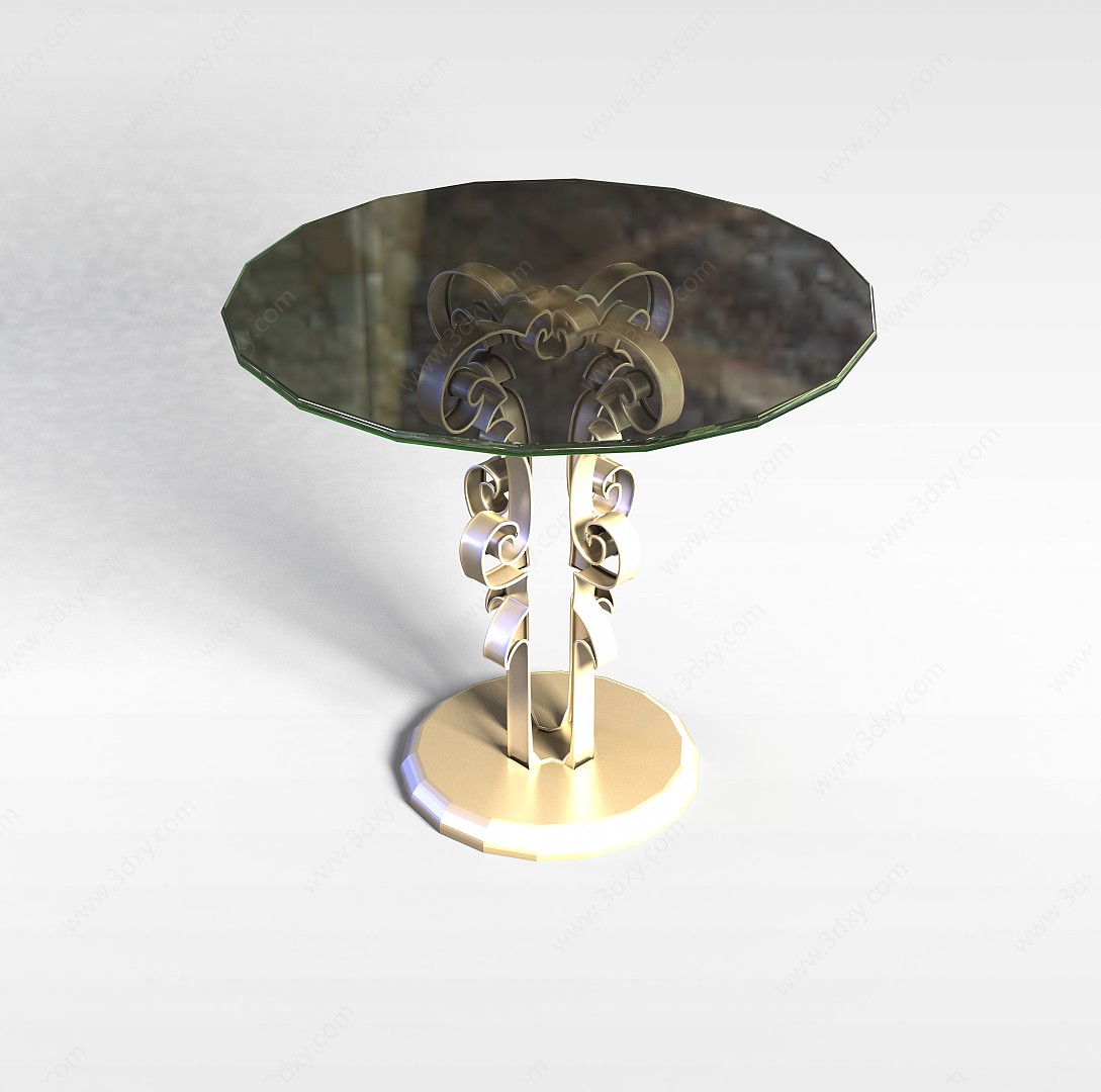 玻璃台面圆桌3D模型