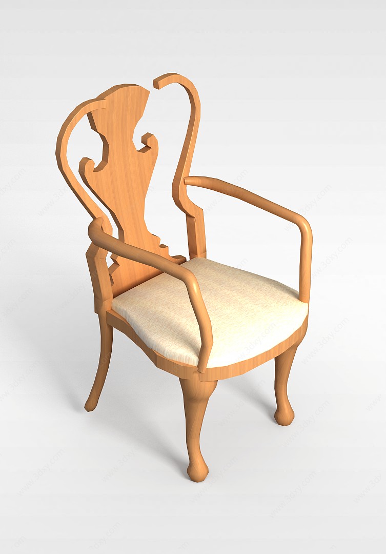 简约实木椅子3D模型