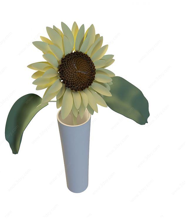 向日葵花瓶3D模型