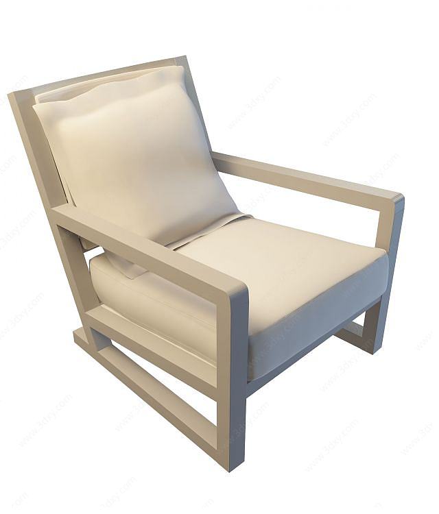 实木布艺椅子3D模型