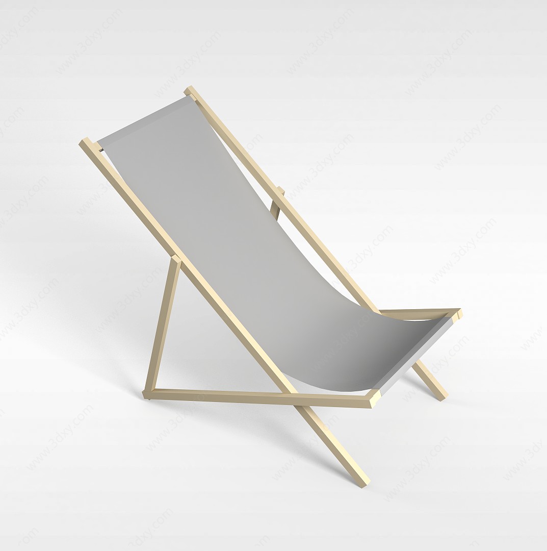 户外休闲躺椅3D模型