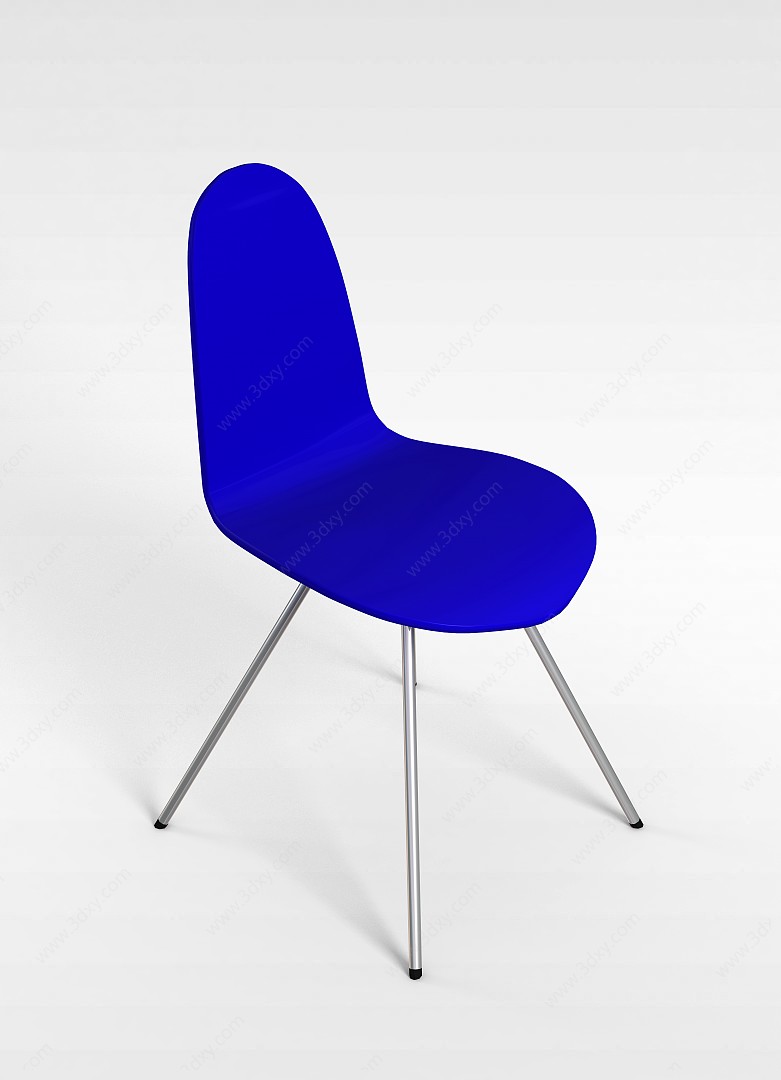 蓝色休闲椅3D模型