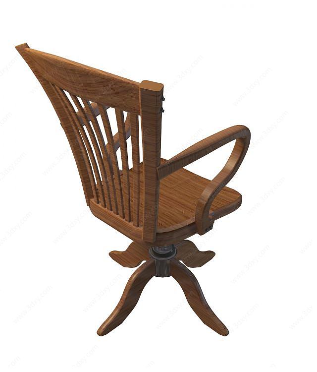 田园风实木椅3D模型