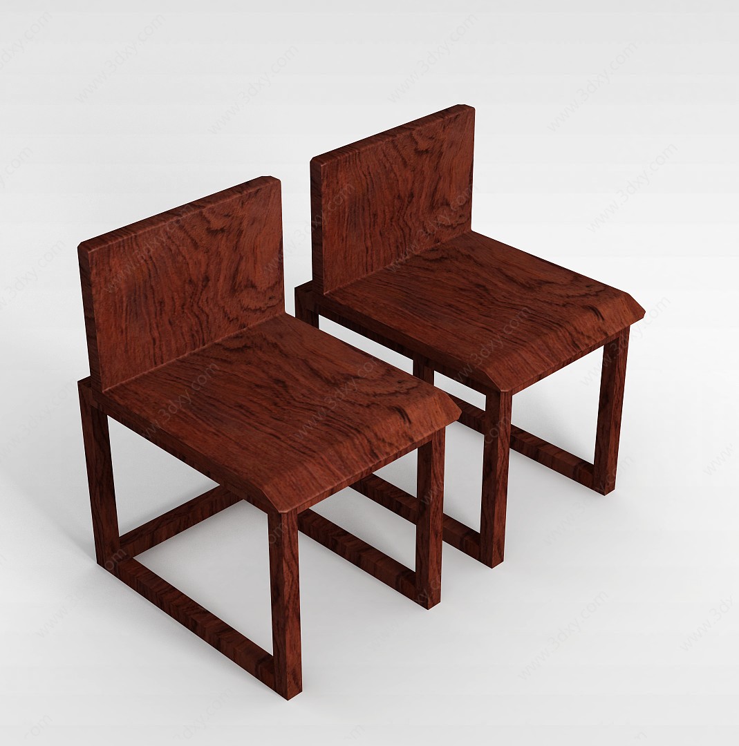 中式木椅3D模型