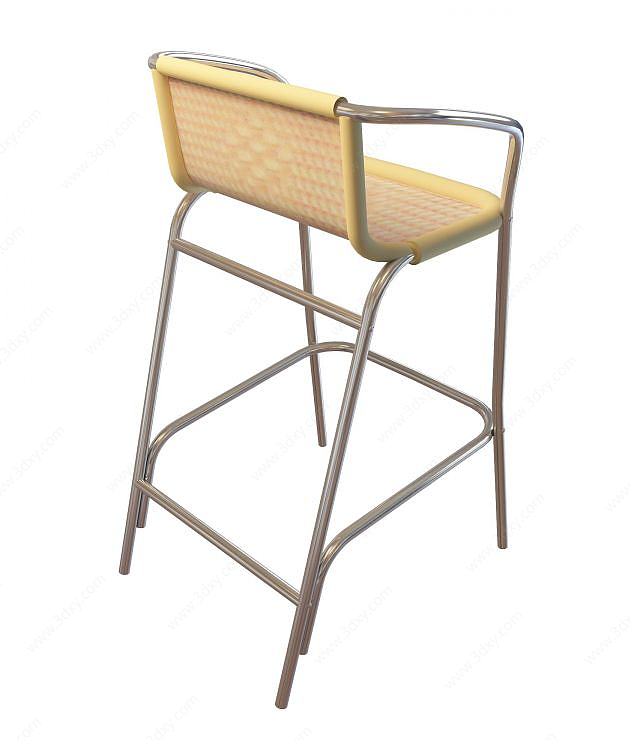 不锈钢高脚椅3D模型