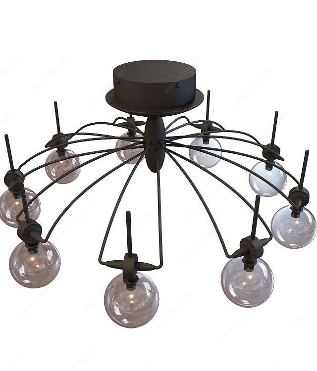 餐厅灯泡吊灯3D模型