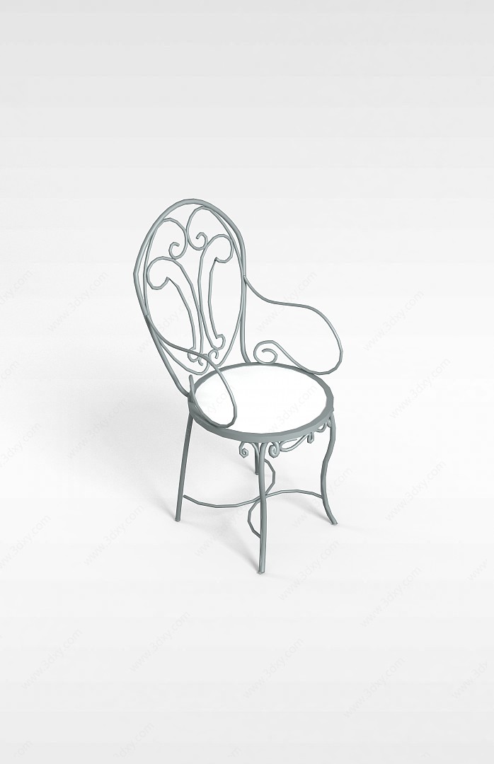 铁艺花形椅3D模型