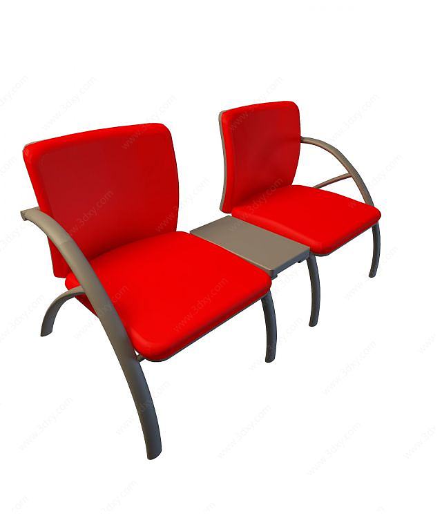 连体休闲椅3D模型