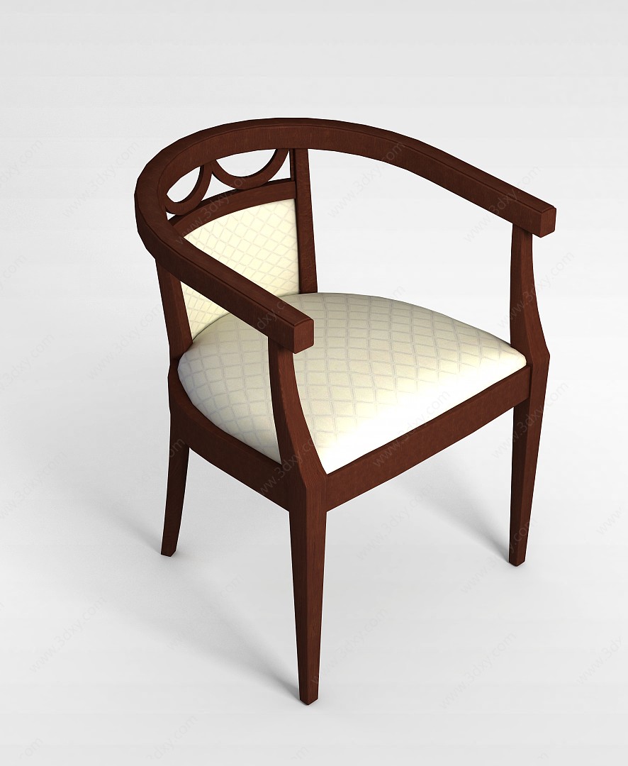 中式实木圈椅3D模型
