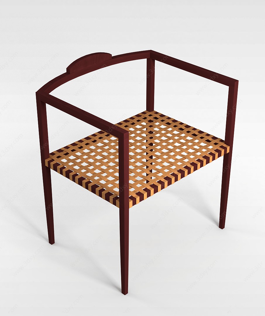 中式皮条椅3D模型