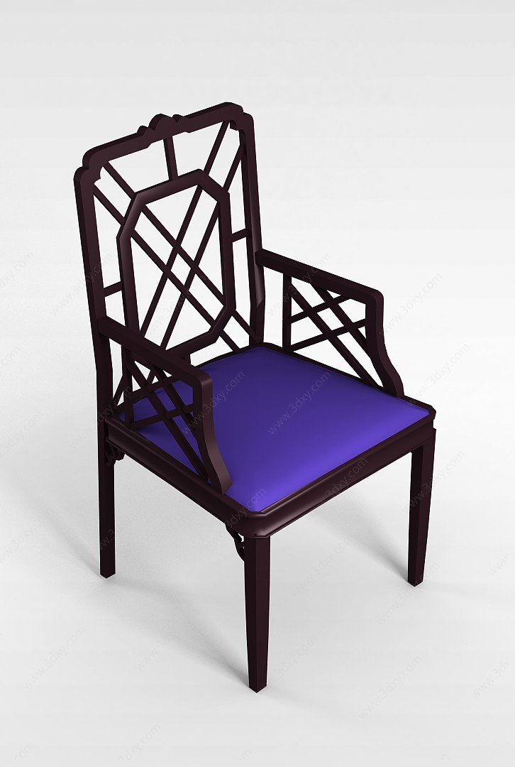 中式餐椅3D模型