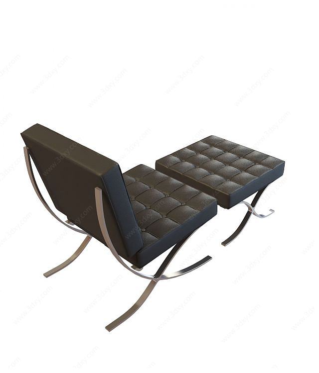 办公躺椅3D模型