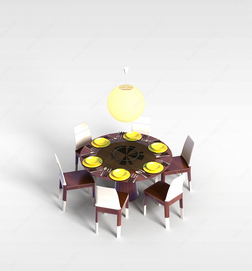 酒店餐桌3D模型
