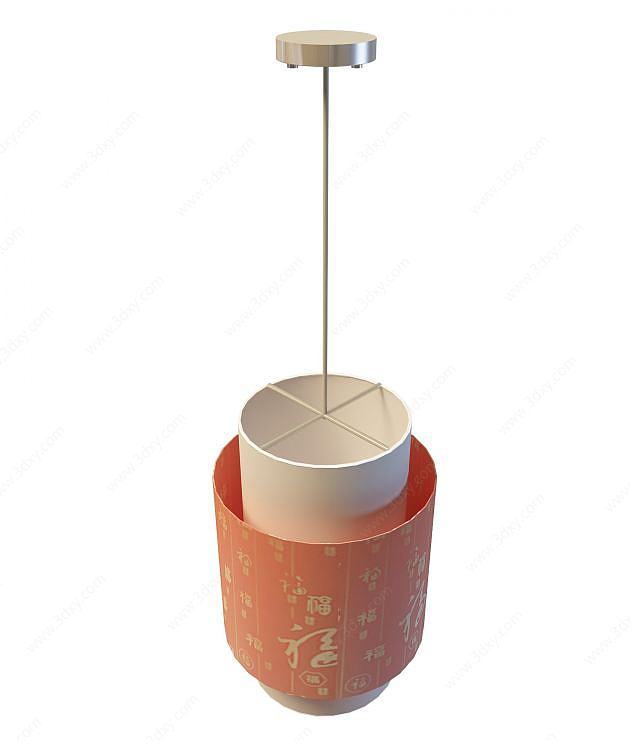 中式餐厅吊灯3D模型