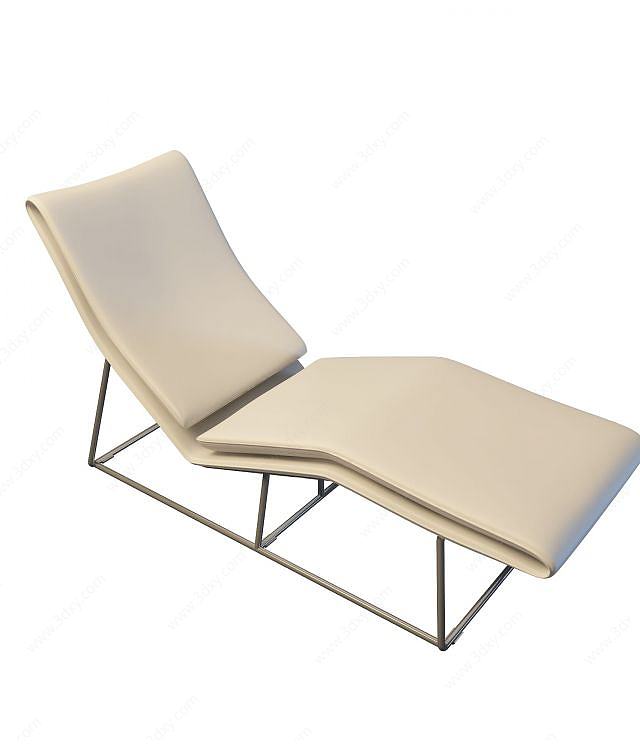 皮质休闲躺椅3D模型