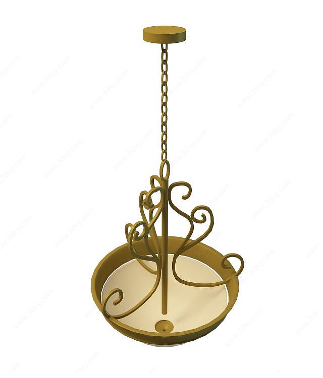 铜质欧式吊灯3D模型