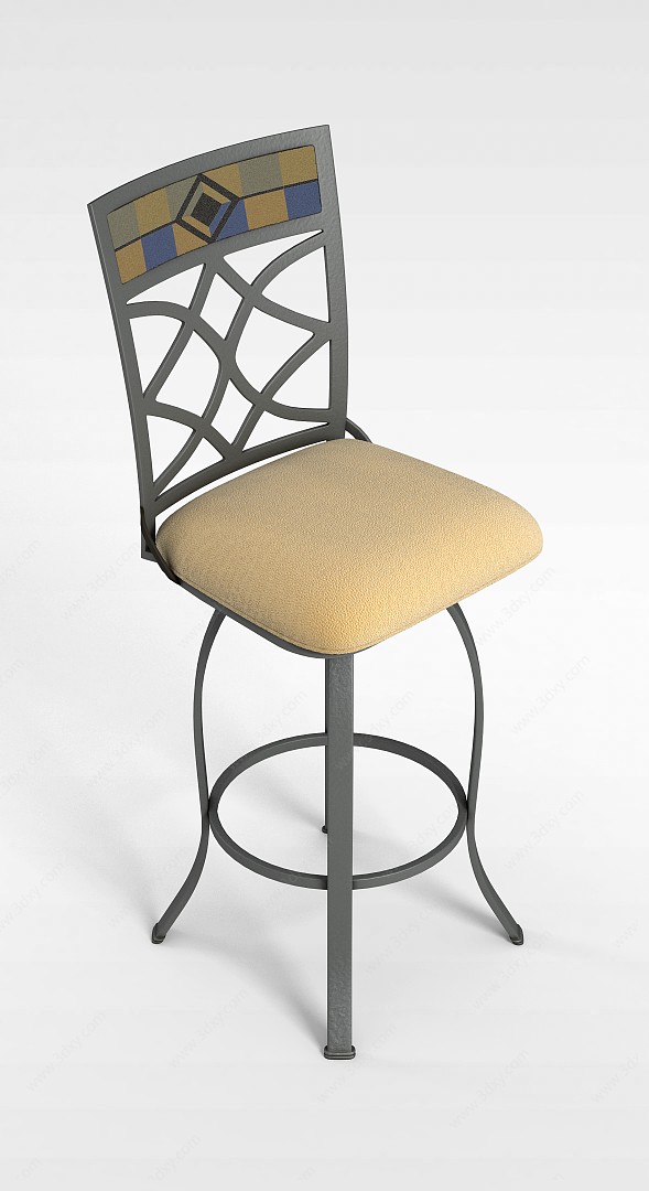 欧式白色椅子3D模型