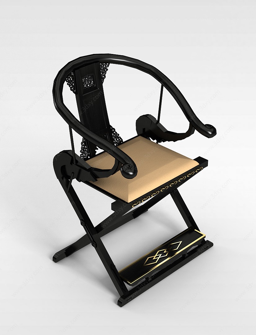 雕刻欧式椅子3D模型