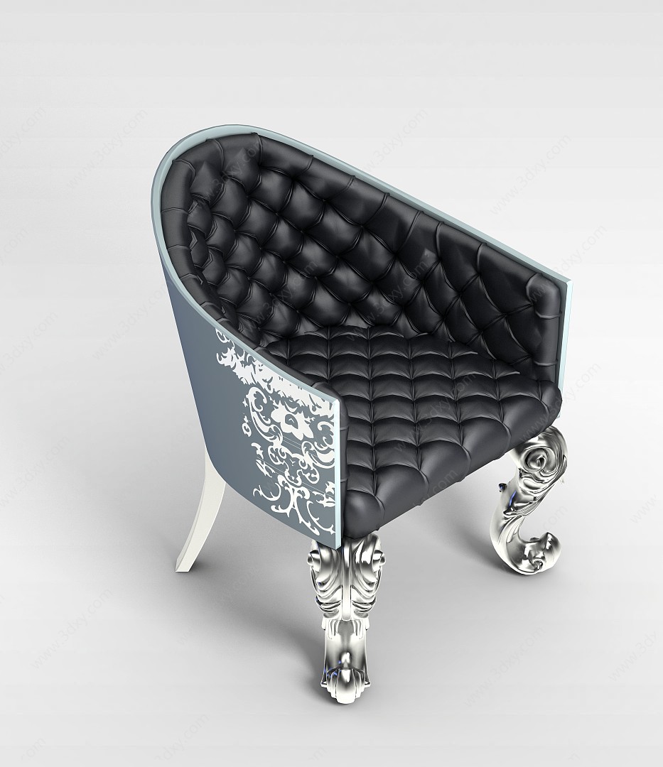 银色沙发椅3D模型