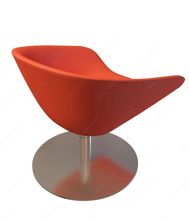 橘色休闲椅3D模型