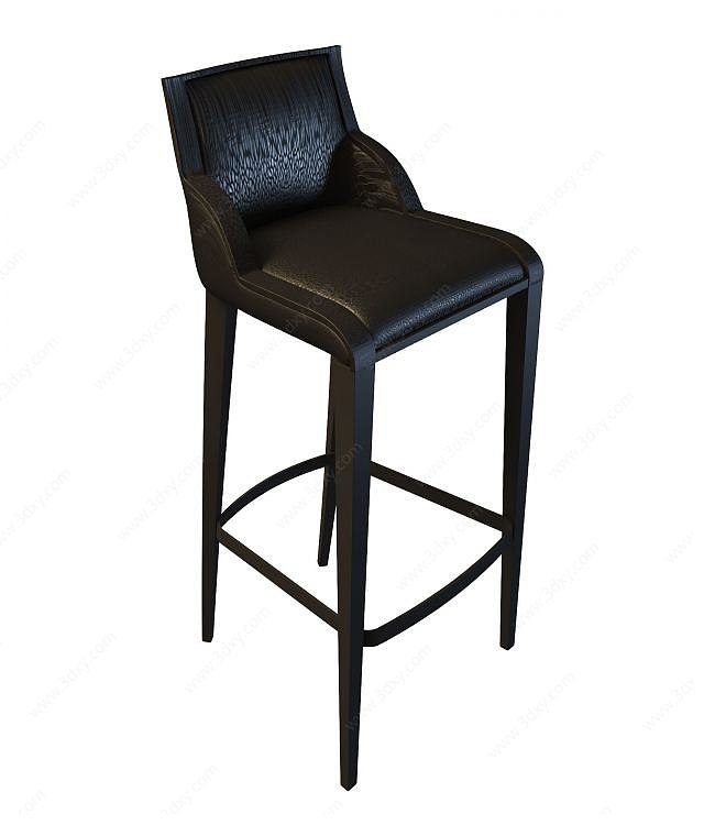 古典皮艺吧椅3D模型