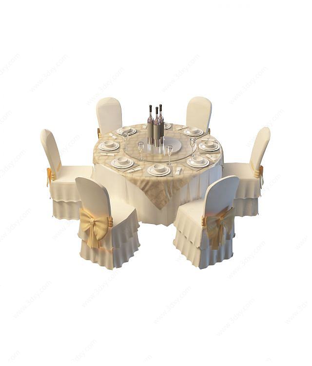 高档酒店餐桌3D模型