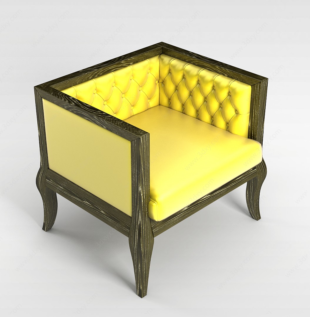 木质沙发椅3D模型