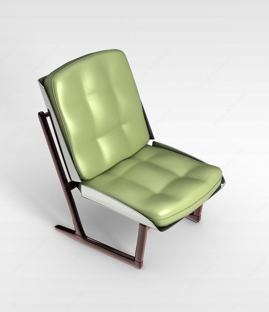 银色休闲椅3D模型