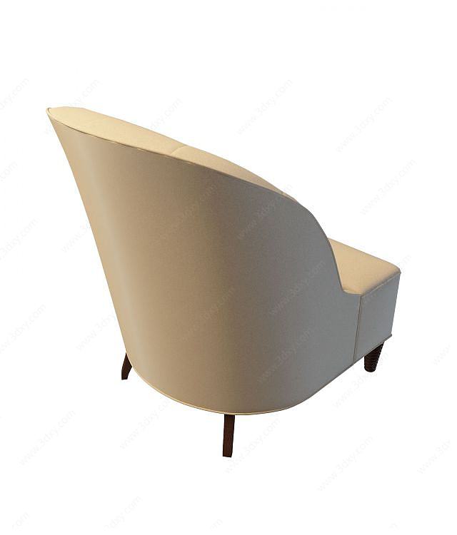 白色休闲椅3D模型