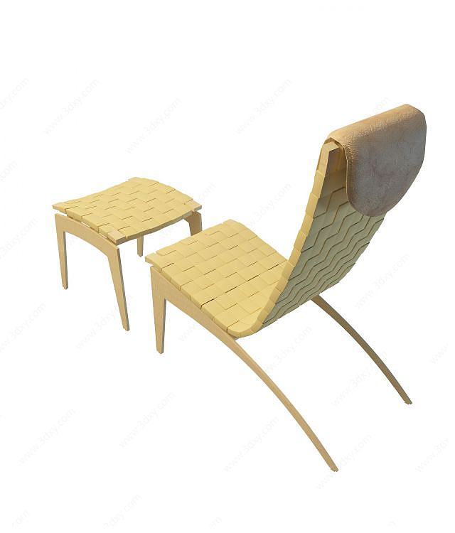简约休闲躺椅3D模型