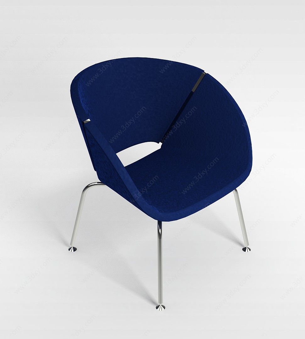蓝色休闲椅3D模型