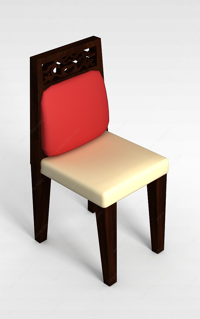 欧式雕花餐椅3D模型