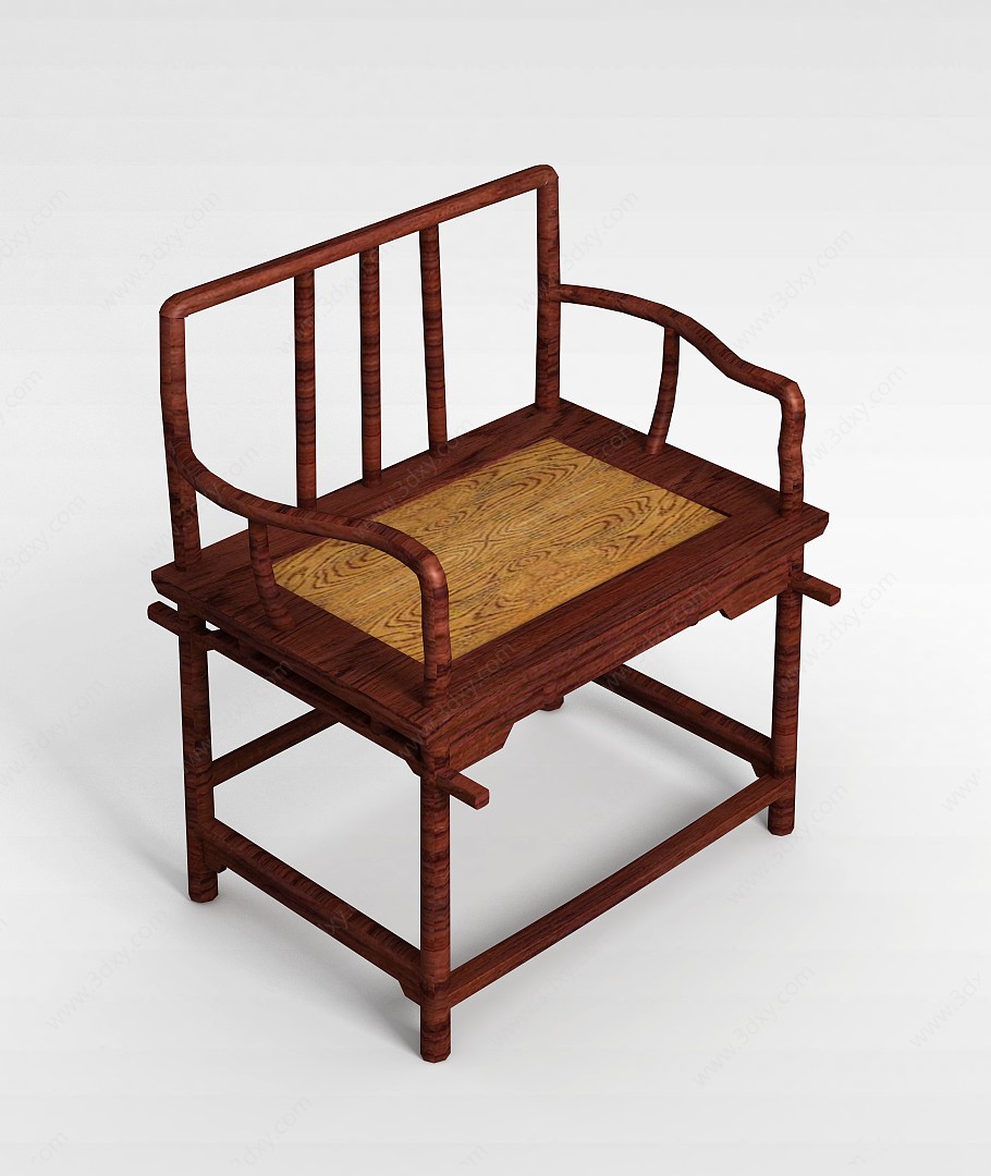 实木太师椅3D模型